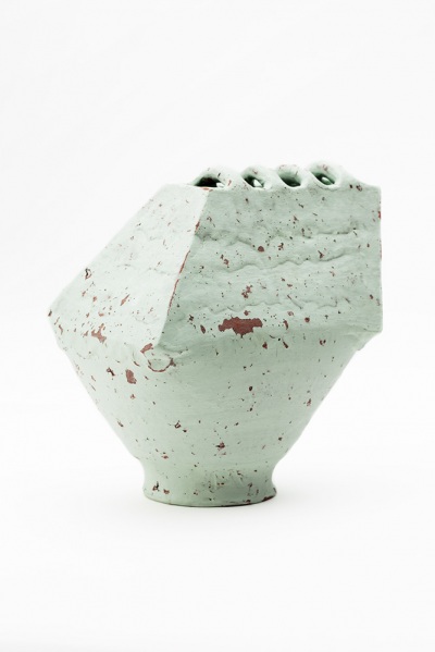 green gutter vase